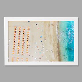 Birds Eye Beach Scene Framed Art, 36"x24"