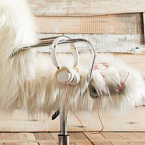 Ivory Himalayan Faux-Fur Ultimate Desk Chair