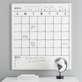 No Nails Oversized Framed Dry Erase Calendar