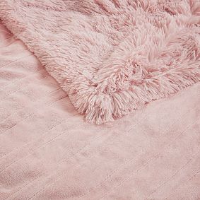 Serta Malea Shaggy Faux Fur Heated Throw