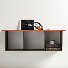 Wood and Metal Compartment Shelf