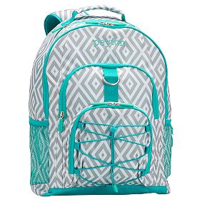 Gear-Up Gray Preppy Diamond Backpack