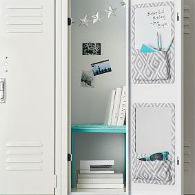 Gear-Up Gray Preppy Diamond Locker Dry-Erase Pocket