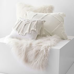 Ivory Pillows and Throw Bundle