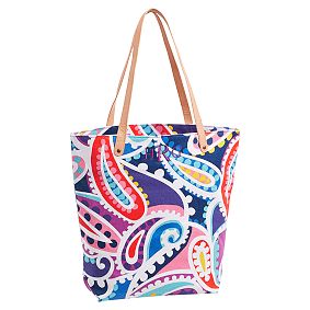Seaside Splash Beach Tote, Multi Paisley Cool