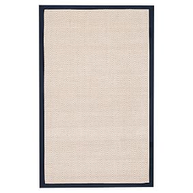 Shoreline Jute Chenille Border Rug, Navy