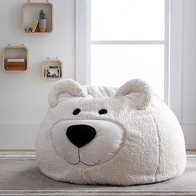 Large Bear Critter Faux-Fur Bean Bag Chair