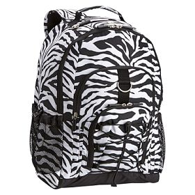 Black Zebra Print Teen Backpack | Pottery Barn Teen