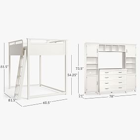 Hampton Loft Bed &amp; Dresser Superset