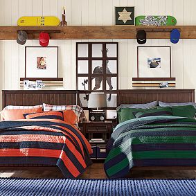 Rugby Stripe Reversible Quilt + Sham