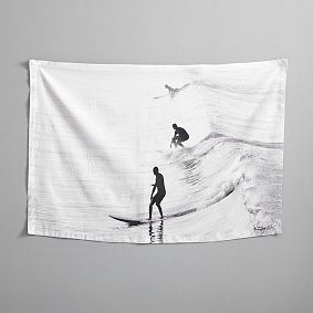 Black and White Canvas Surf Tapestry
