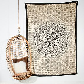 Printed Tapestries, White/Black
