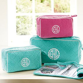 Quilted Velvet Beauty Cases