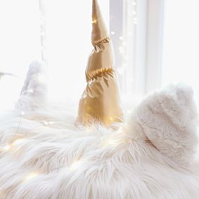 Large Unicorn Faux Fur Critter Bean Bag Chair Slipcover