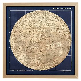 Moon Chart Framed Art, 24"x24"