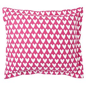 Sweethearts Flannel Duvet Cover, Pink Magenta