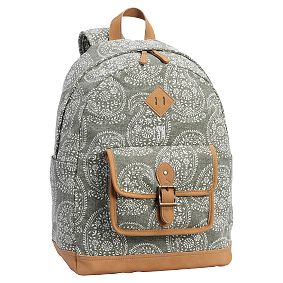 Northfield Olive Block Print Backpack