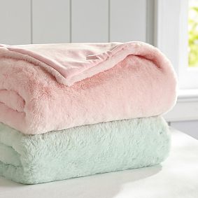 Pastel Faux  Fur Throw