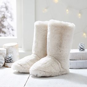 Polar Bear Faux-Fur Booties