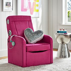 Suede Flip Out Ottoman Speaker Chair
