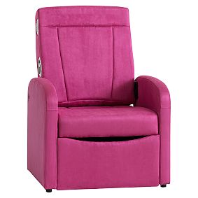 Suede Flip Out Ottoman Speaker Chair