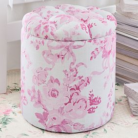 LoveShackFancy Tufted Round Storage Ottoman