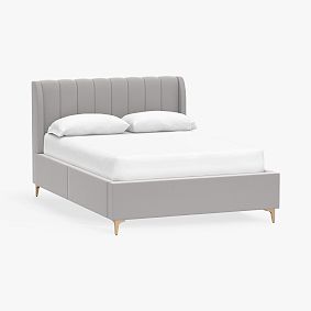 Avalon Channel Stitch Upholstered 2-Drawer Storage Bed