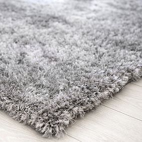 Shimmer Shag Performance Rug - Light Gray