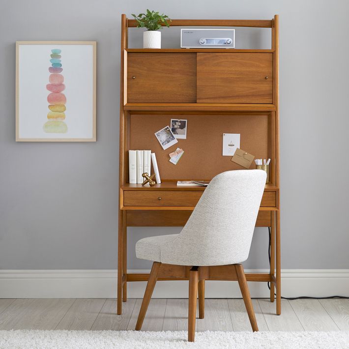 west elm x pbt Mid-Century Smart™ Wall Desk Pottery Barn Teen