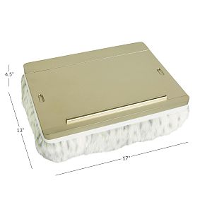 Faux-Fur Super Storage Lapdesk - Blush Leopard