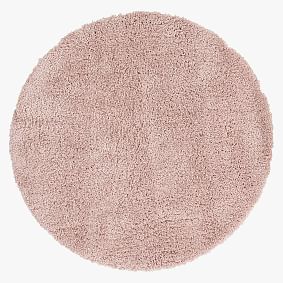 Luxe Shag Round Performance Rug - Blush