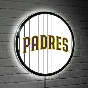 <i>MLB&#8482;</i> Round LED Wall Light with Pinstripes