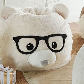 Large Nerdy Dog Critter Faux-Fur Bean Bag Chair