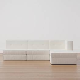 Piped Cushy L-Shaped Sectional Set with Storage (97.5")