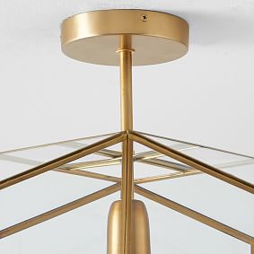 Metal and Glass Flush Mount (16")