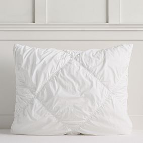 Ruched Diamond Organic Duvet Cover