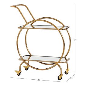 Gold Round Beauty Cart