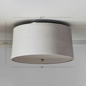 Linen Drum Shade Flush Mount