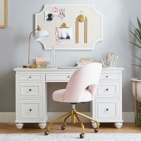Open Box:  Performance Everyday Velvet Andie Swivel Desk Chair - Rose