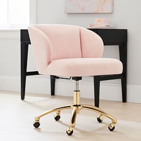 Open Box:  Performance Everyday Velvet Rose Wingback Swivel Desk Chair