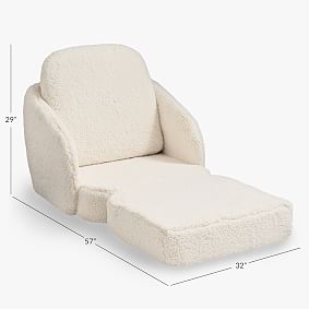 Sherpa Ivory Nico Convertible Lounge Chair