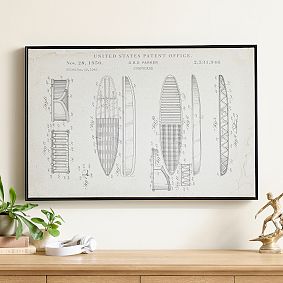 Surfboard Patent Framed Art