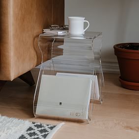 Acrylic Side Table w/ Storage (16.5&quot;)