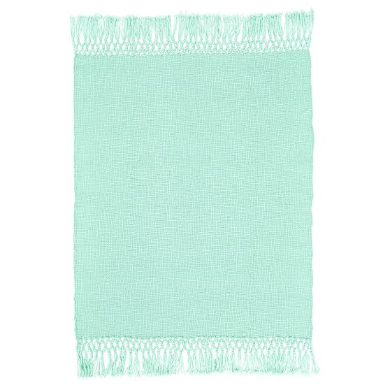 Woven Macrame Trim Throw