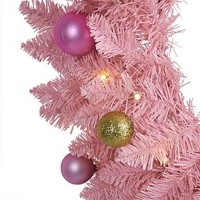 Pink Faux Christmas Wreath - 24&quot;