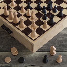 Luxe Maple Collection - Chess &amp; Checkers