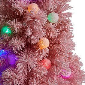Pink Flocked Christmas Tree - 4ft