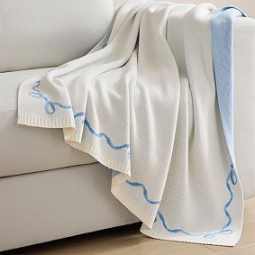 LoveShackFancy Bows Border Knit Throw