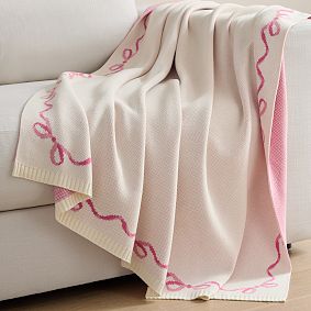LoveShackFancy Bows Border Knit Throw
