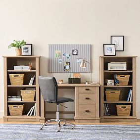 Turner Single Pedestal Storage Desk &amp; Bookcase Set (107.5")